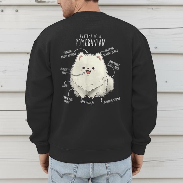 Pomeranian Anatomy Cute Pet Pom Mom Dog Dad For Men Women Girls Kids Men's Sweatshirt Back Print