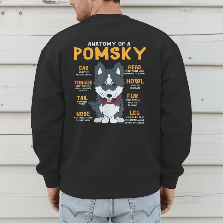 Pomsky Anatomy Dog Mom Dad Men's Sweatshirt Back Print