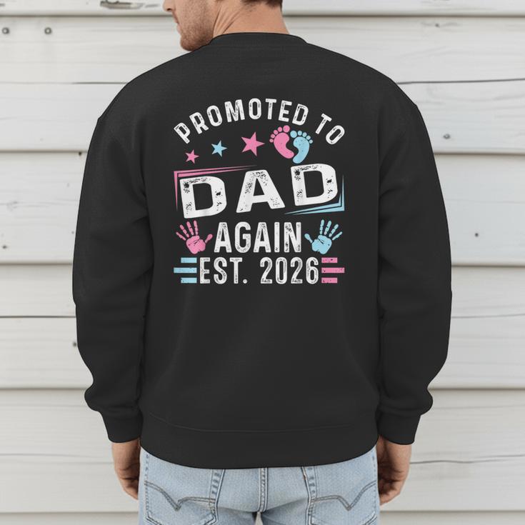 Promoted To Dad Again Est 2026 Vintage Dad Men's Sweatshirt Back Print