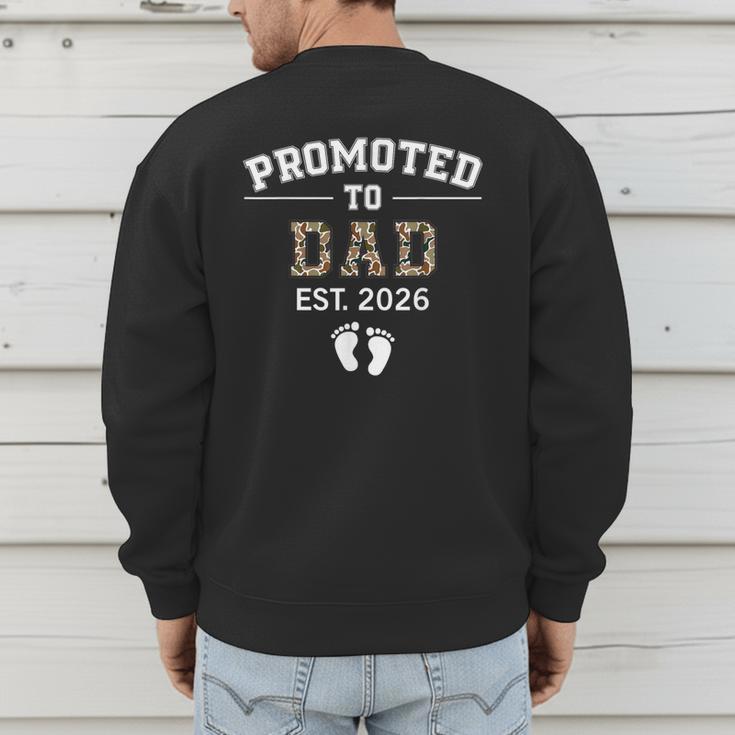 Promoted To Dad Est 2026 For Men Fathers Matching Men's Sweatshirt Back Print