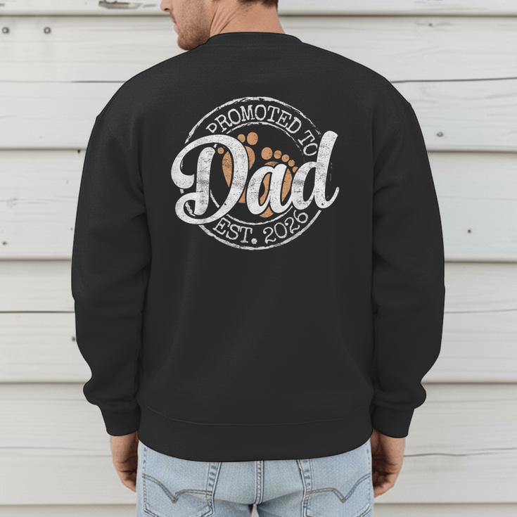 Promoted To Dad Est 2026 Stamp First Time Daddy To Be Men's Sweatshirt Back Print Promoted To Dad Est 2026 Stamp First Time Daddy To Be Men's Sweatshirt Back Print