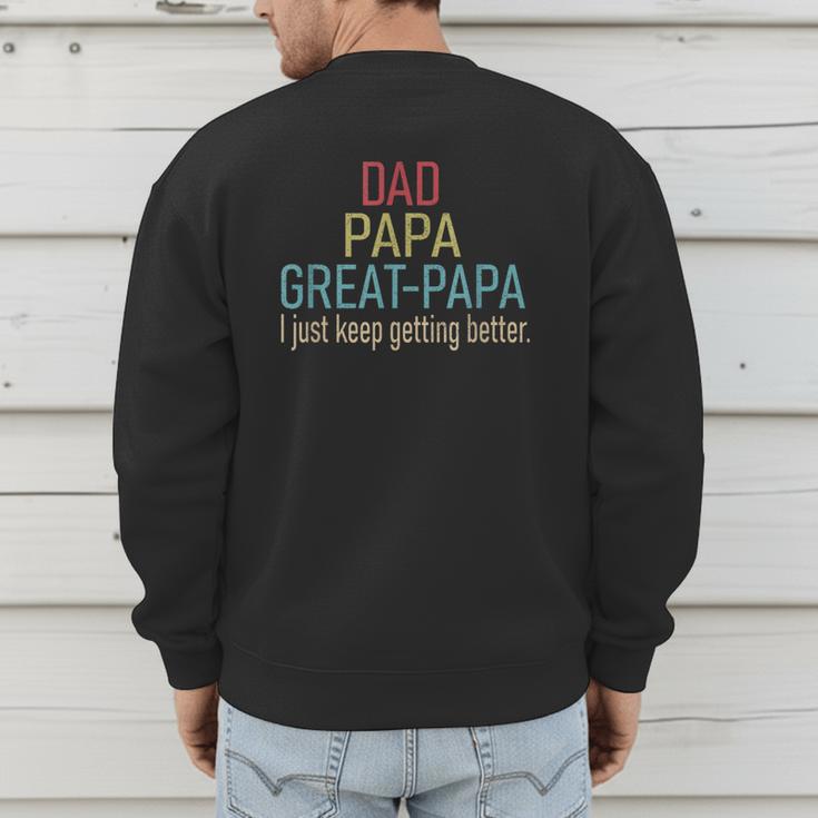 Promoted To Great Papa 2024 Fathers Day First Time Dad Men's Sweatshirt Back Print