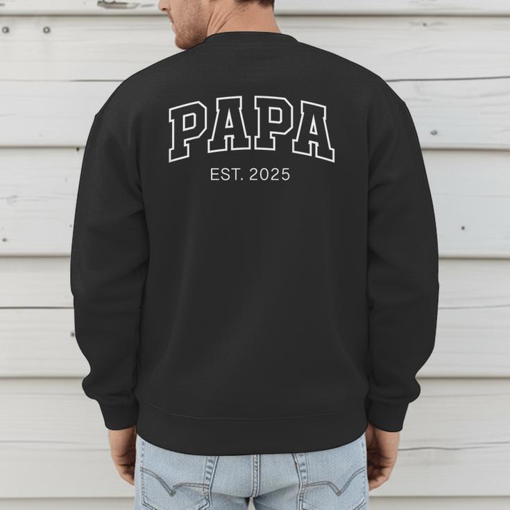 Promoted To Papa Est 2025 Dad To Be First Time Dad Men's Sweatshirt Back Print