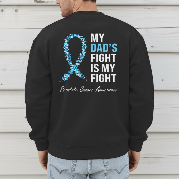Prostate Cancer Awareness Light Blue Ribbon Dad Survivor Men's Sweatshirt Back Print