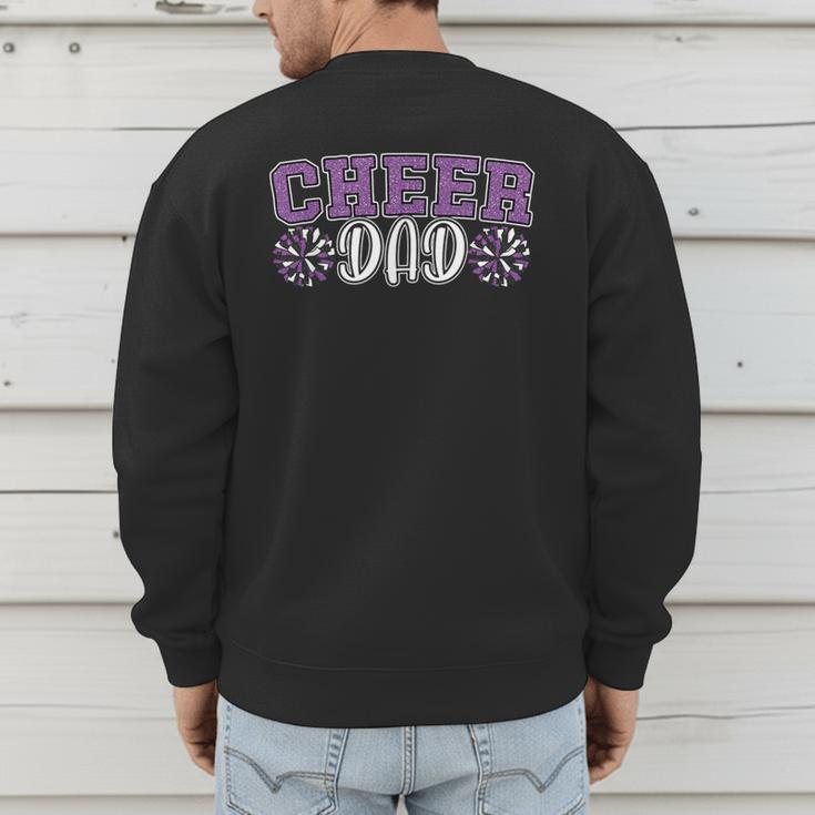 Proud Cheer Dad My Favorite Cheerleader Calls Me Dad Purple Men's Sweatshirt Back Print