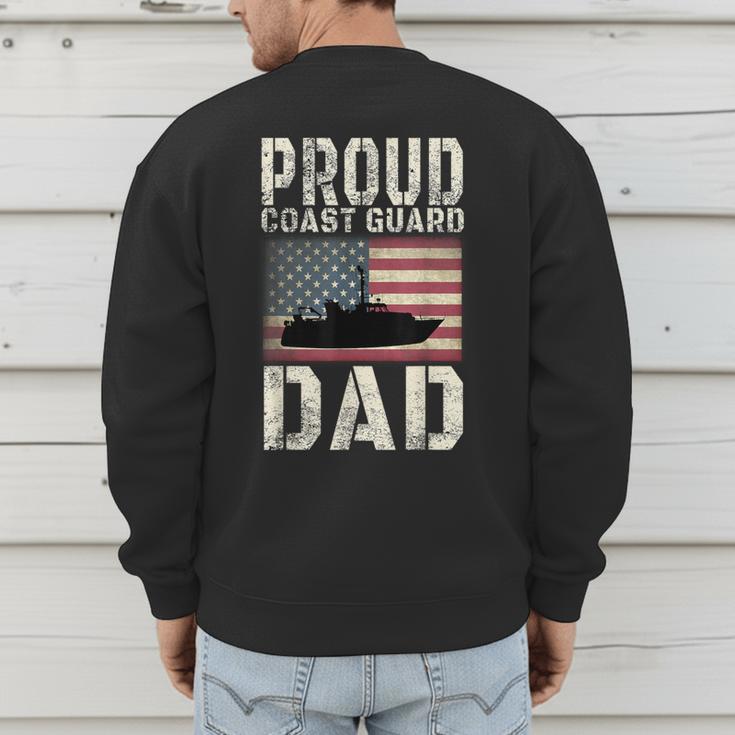 Proud Coast Guard Dad USCG American Flag T-Shirt Men's Sweatshirt Back Print Proud Coast Guard Dad USCG American Flag T-Shirt Men's Sweatshirt Back Print