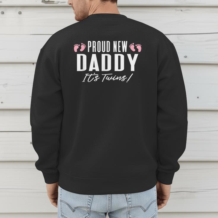 Proud New Dad It's Twins Girl Baby Announcement Father's Day Men's Sweatshirt Back Print Proud New Dad It's Twins Girl Baby Announcement Father's Day Men's Sweatshirt Back Print