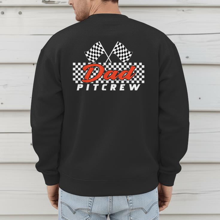 Race Car Birthday Party Racing Family Dad Pit Crew Men's Sweatshirt Back Print Race Car Birthday Party Racing Family Dad Pit Crew Men's Sweatshirt Back Print