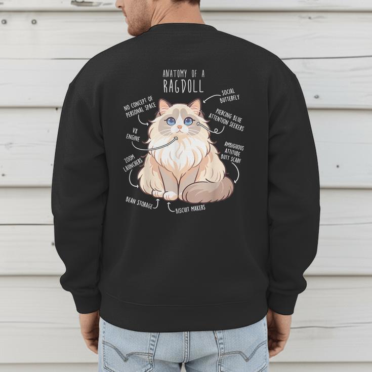 Ragdoll Cat Anatomy Cute Pet Mom Dad Cream Bicolor Men's Sweatshirt Back Print