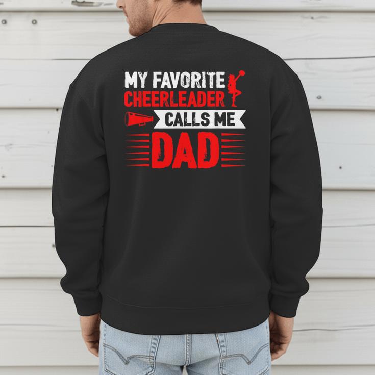 Red Cheer Dad Family Father Cheerleader Squad Men's Sweatshirt Back Print