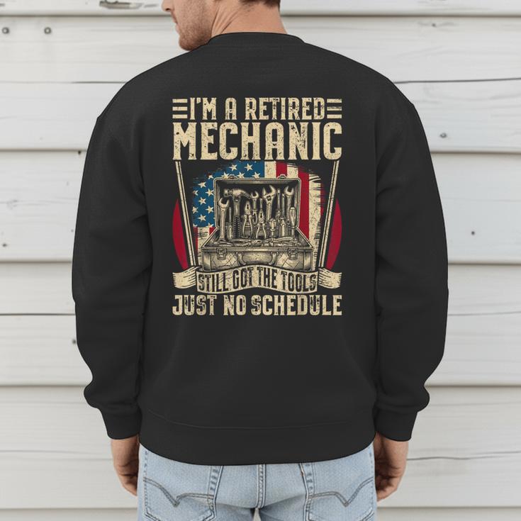 Retired Car Mechanic Tool Retirement Dad Grandpa Men Men's Sweatshirt Back Print