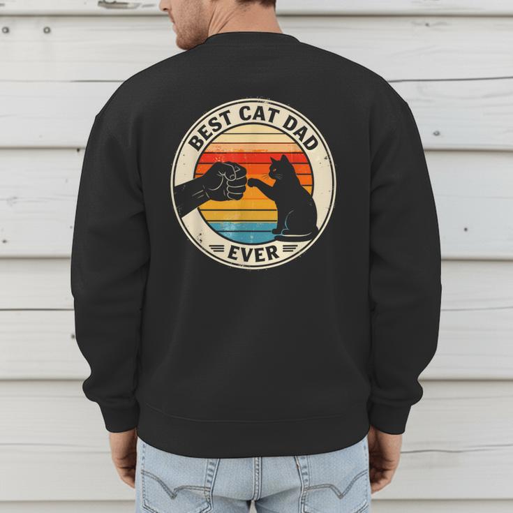 Retro Cat Dad Ever Cats Lovers For Men Women And Kids Men's Sweatshirt Back Print