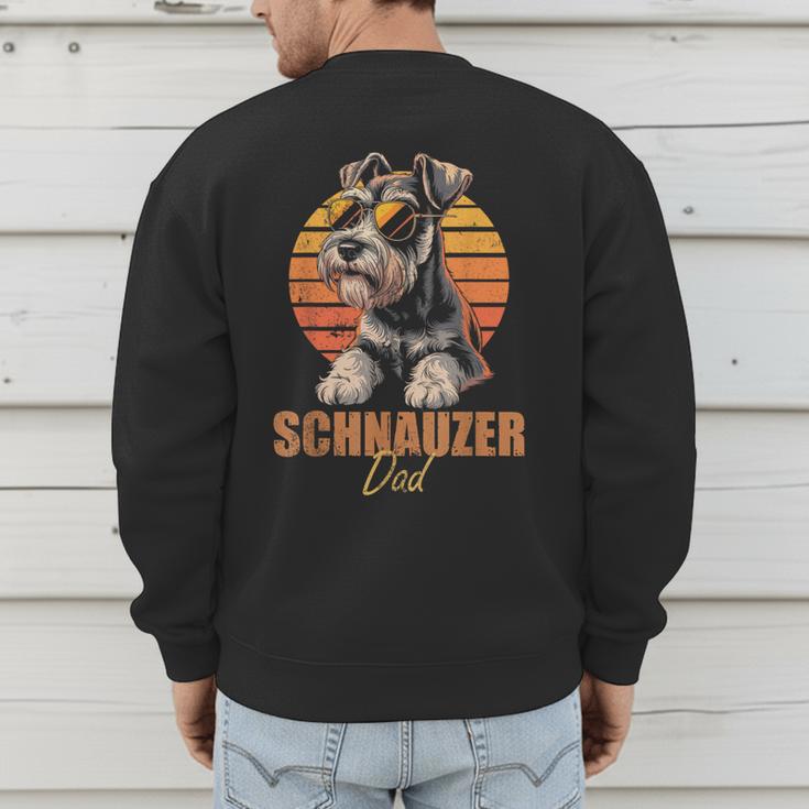 Retro Miniature Schnauzer Dad Vintage Dog Lovers Men's Sweatshirt Back Print