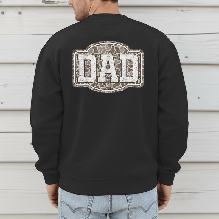 Retro Old Camo Dad Camouflage Hunting Season Father's Day Men's Sweatshirt Back Print
