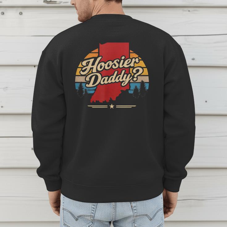 Retro Vintage US States Hoosier Daddy State Outline Desig Men's Sweatshirt Back Print Retro Vintage US States Hoosier Daddy State Outline Desig Men's Sweatshirt Back Print