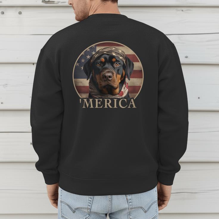 Rottie Dog Mom Dad 'Merica Rottweiler Men's Sweatshirt Back Print Rottie Dog Mom Dad 'Merica Rottweiler Men's Sweatshirt Back Print