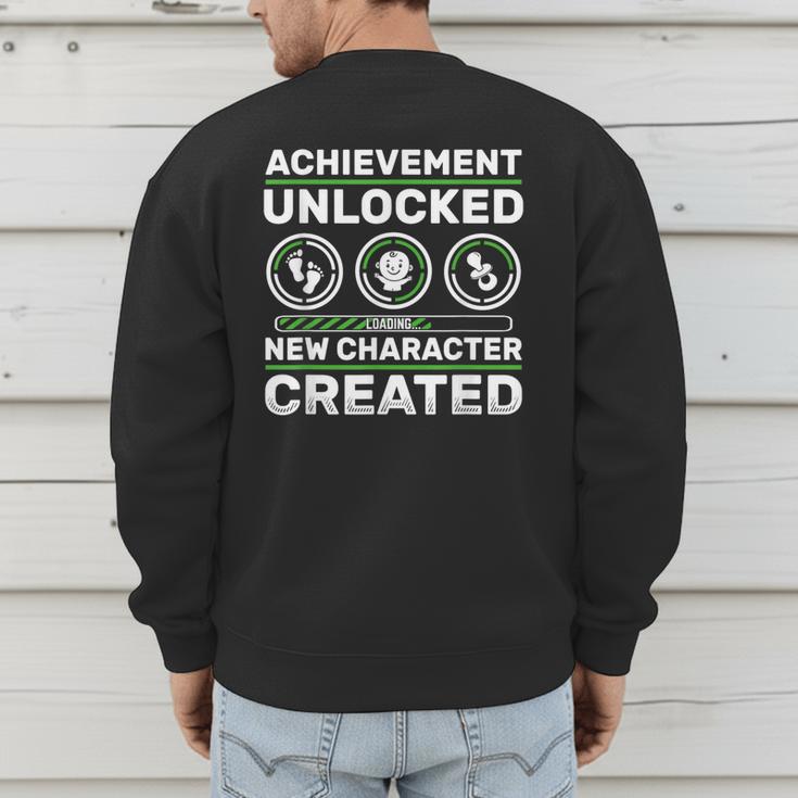 Schwangerschaft Verknden Geschenk Zocker New Character Created Pregnancy Announcement Dad Gamer Men's Sweatshirt Back Print
