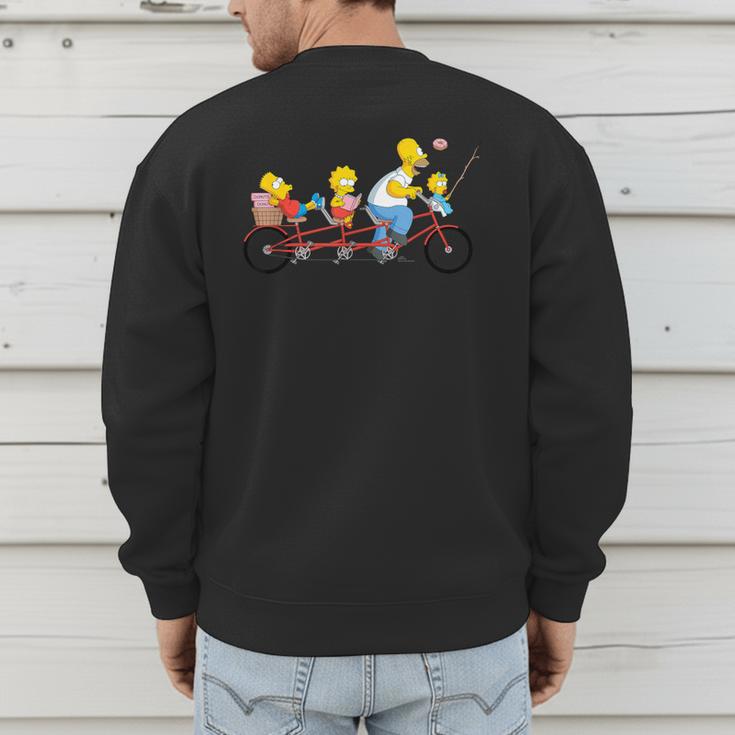 The Simpsons Father's Day Homer And Kids Bike Ride With Dad Men's Sweatshirt Back Print