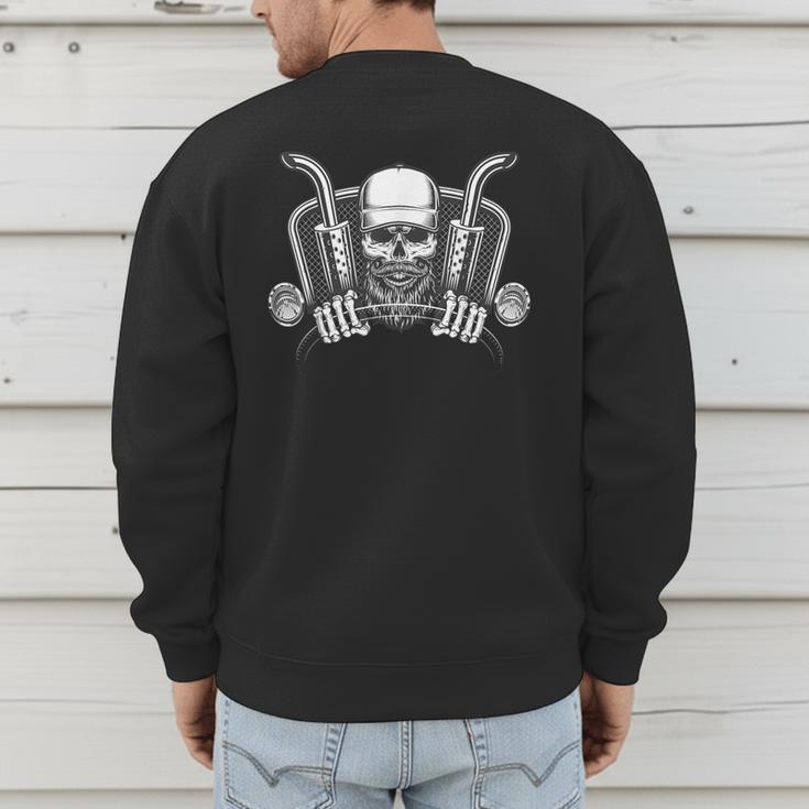 Skeleton Truck Driver Big Trucking Trucker Dad Men's Sweatshirt Back Print Skeleton Truck Driver Big Trucking Trucker Dad Men's Sweatshirt Back Print