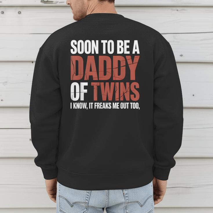 Soon To Be Dad Twins Fatherhood Pregnancy Announcement New D Men's Sweatshirt Back Print