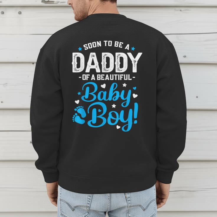 Soon To Be A Daddy Of A Baby Boy New Dad Expecting Father Men's Sweatshirt Back Print