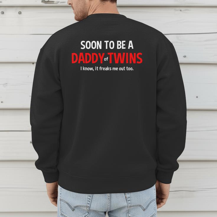 Soon To Be A Daddy Of Twins Expecting Father Men's Sweatshirt Back Print