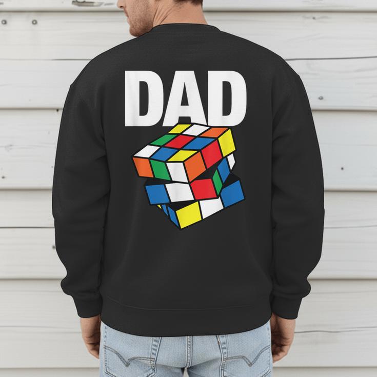 Speed Cubing Dad Puzzle Cuber Cube Kids Men's Sweatshirt Back Print