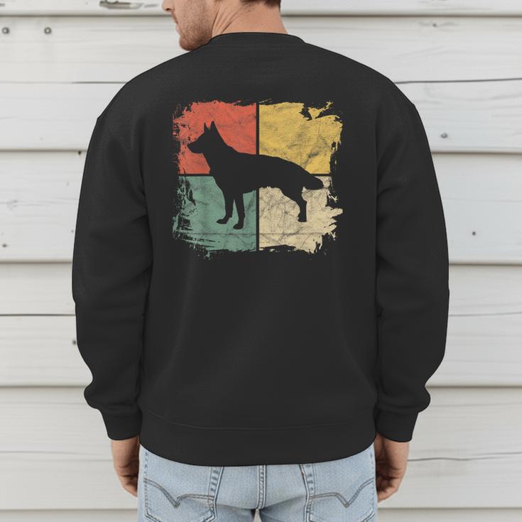 Square Retro German Shepherd Owner Dog Shepard Dad Mom Men's Sweatshirt Back Print
