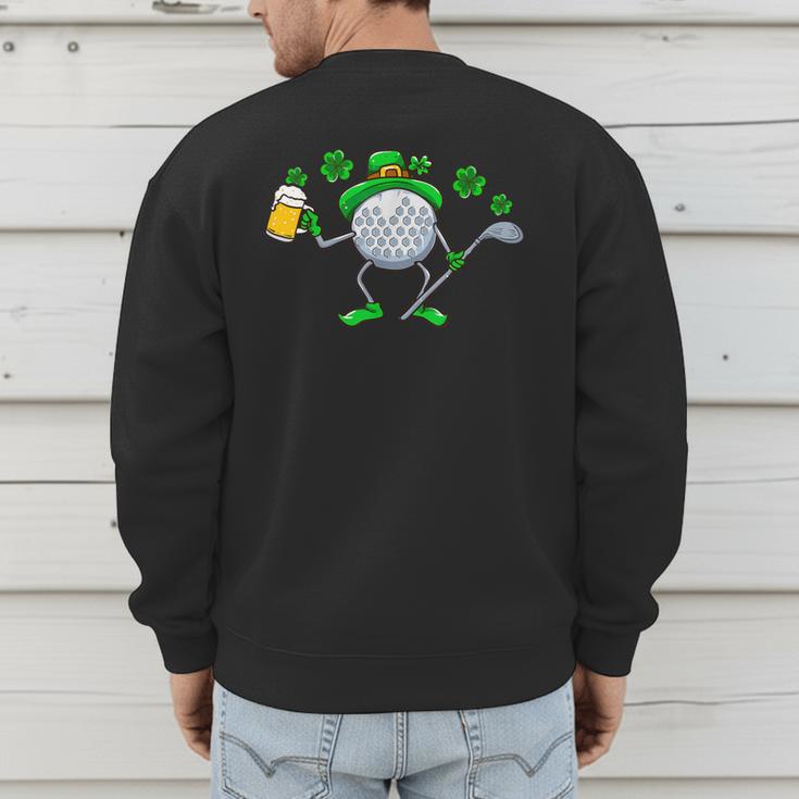 St Patricks Day Golf Golfing Irish Golfer Beer Humor Men Dad Men's Sweatshirt Back Print