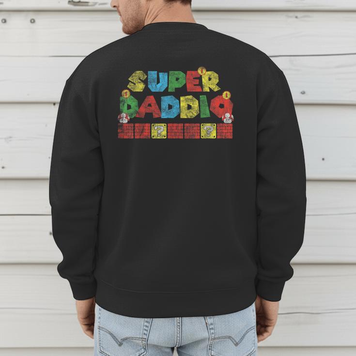 Super Daddio Retro Gamer Dad Style Men's Sweatshirt Back Print