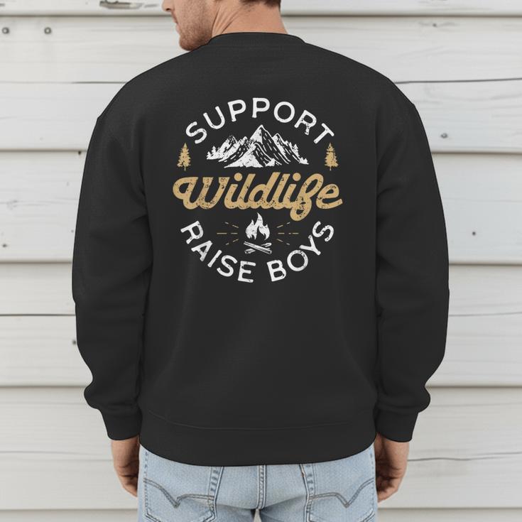 Support Wildlife Raise Boys Parent Mom & Dad Men's Sweatshirt Back Print