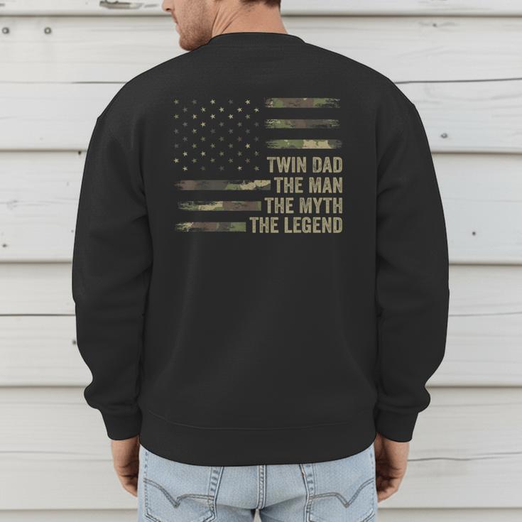 Twin Dad Camo USA Flag Twin Dad The Man The Myth The Legend Men's Sweatshirt Back Print Twin Dad Camo USA Flag Twin Dad The Man The Myth The Legend Men's Sweatshirt Back Print