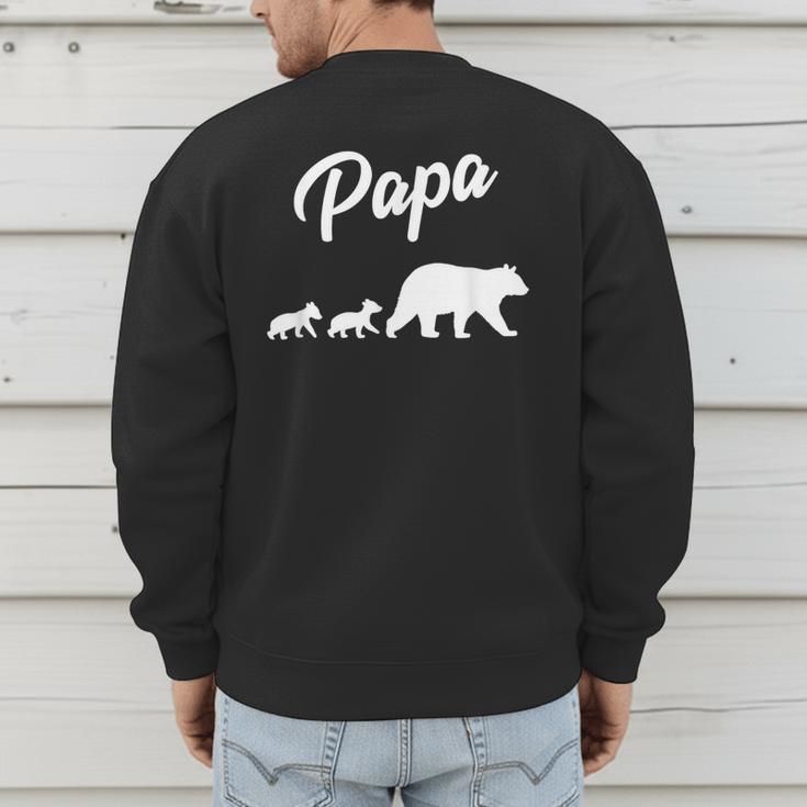 Twin Dad Papa Bear Two Cubs 2 Kids Men's Sweatshirt Back Print