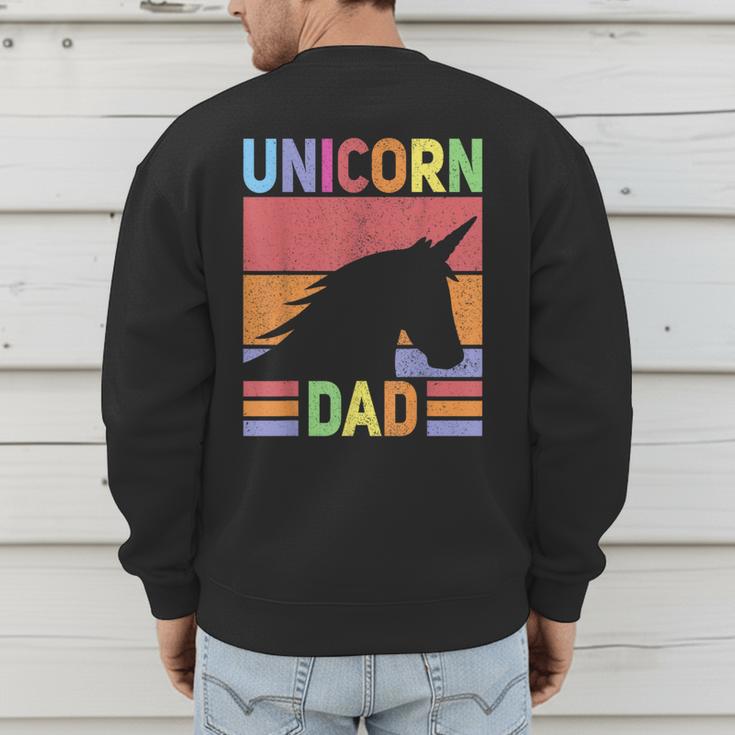 Unicorn Birthday Outfit Dad Unicorn Costume Bday Dad Unicorn Men's Sweatshirt Back Print