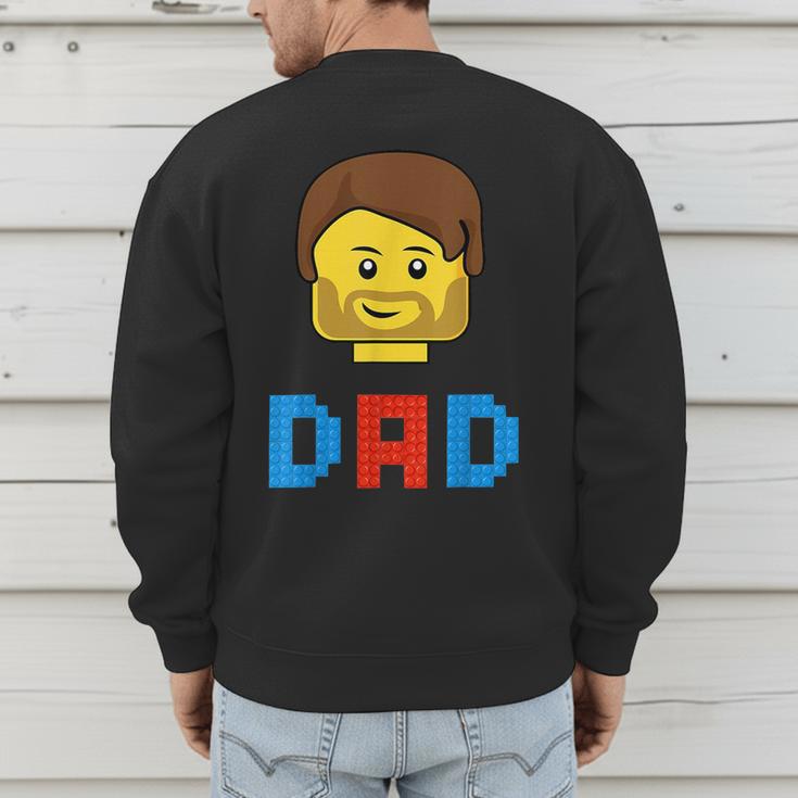 Unique Family Dad Master Builder Building Bricks Blocks Men's Sweatshirt Back Print