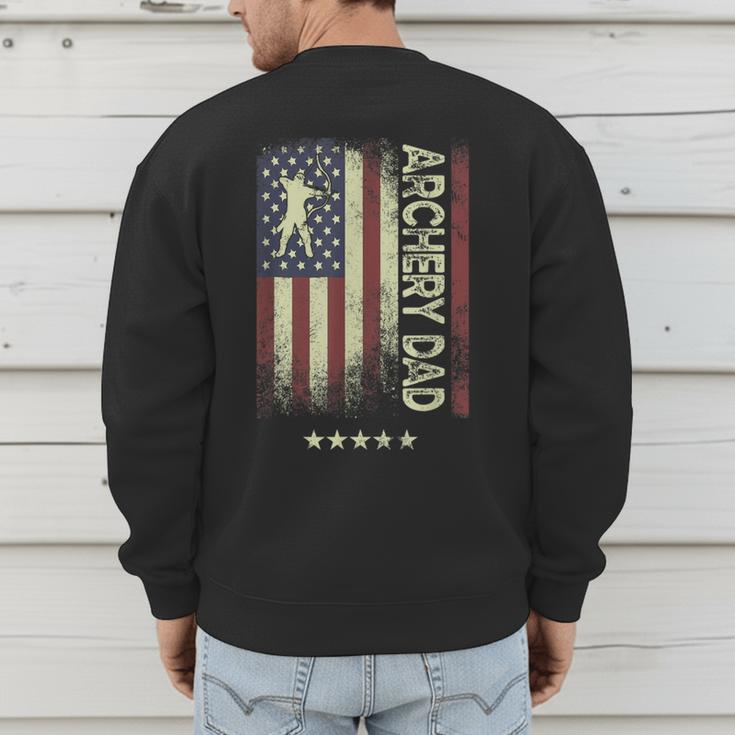 USA American Flag Archery Dad Men's Sweatshirt Back Print