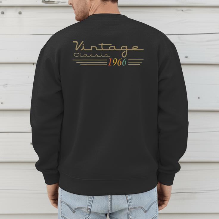 Vintage 1966 Retro 60th Birthday Classic 60 Year Old Men Dad Men's Sweatshirt Back Print