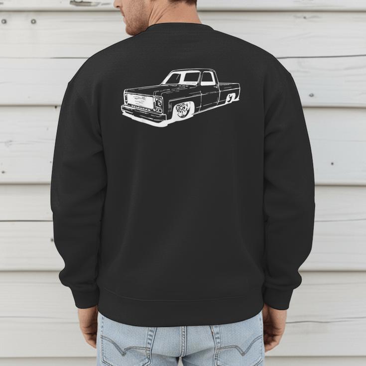 Vintage 73-87 Mini C10 Truck Slammed Graphic Dad Gag Father Men's Sweatshirt Back Print