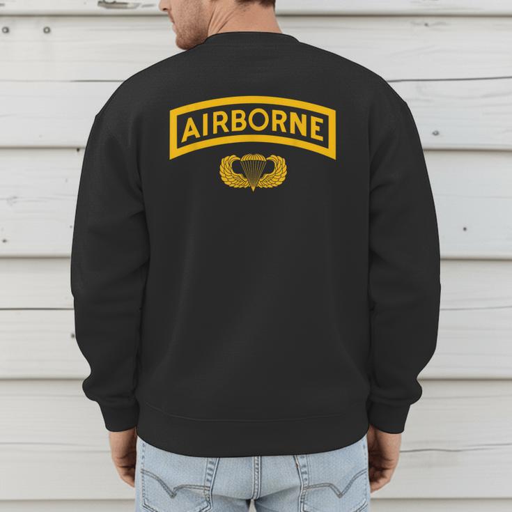 Vintage Airborne Veteran Paratrooper For Men Dad T-Shirt Men's Sweatshirt Back Print