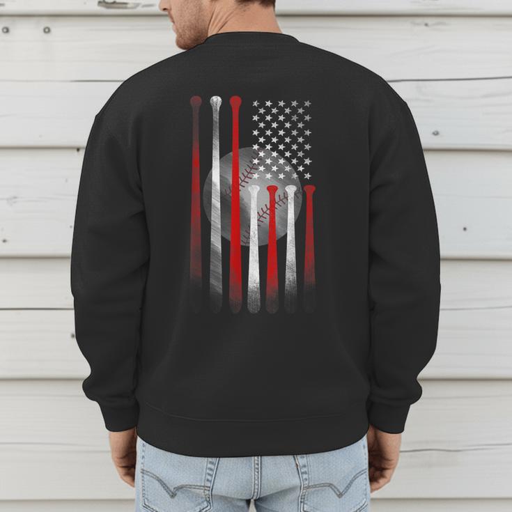 Vintage Baseball American Flag Classic Fit Tee For Dad And Mom Men's Sweatshirt Back Print Vintage Baseball American Flag Classic Fit Tee For Dad And Mom Men's Sweatshirt Back Print