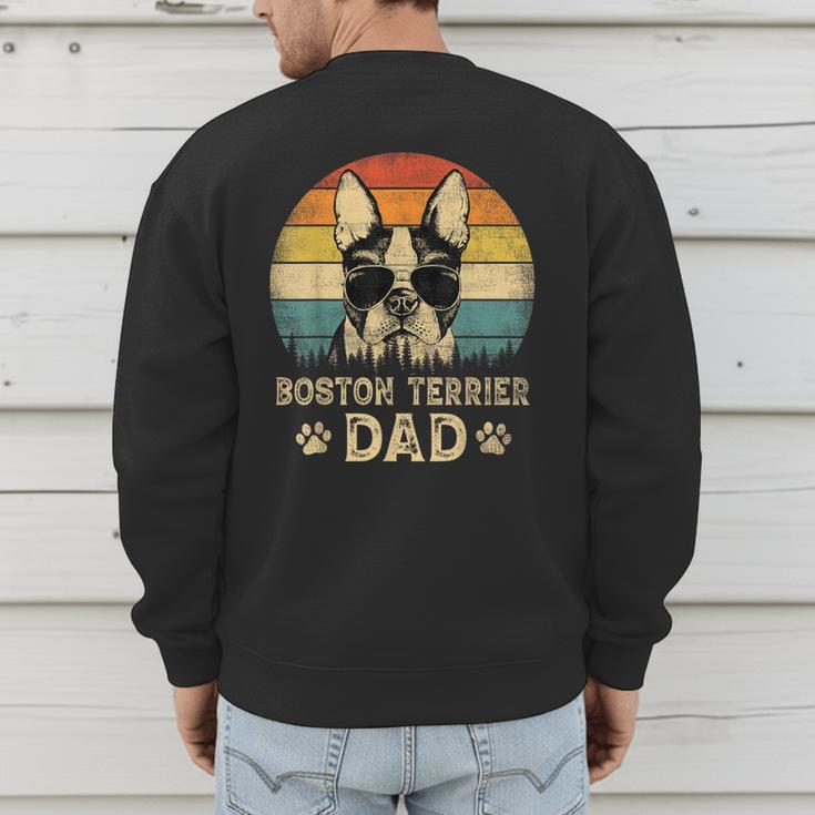 Vintage Boston Terrier Dad Dog Lovers Father's Day Tee Men's Sweatshirt Back Print