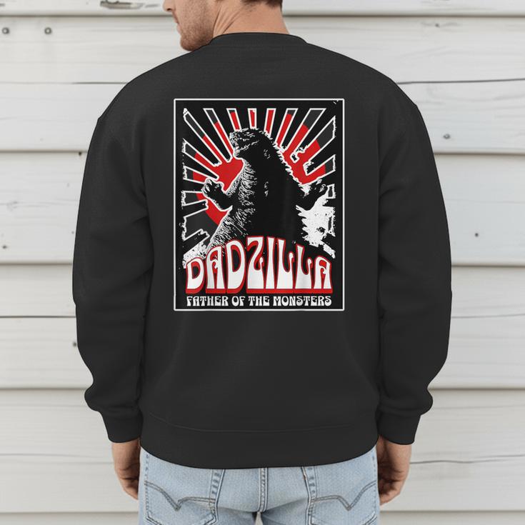 Vintage Dadzilla Father Of The Monsters Fathers Day Men's Sweatshirt Back Print