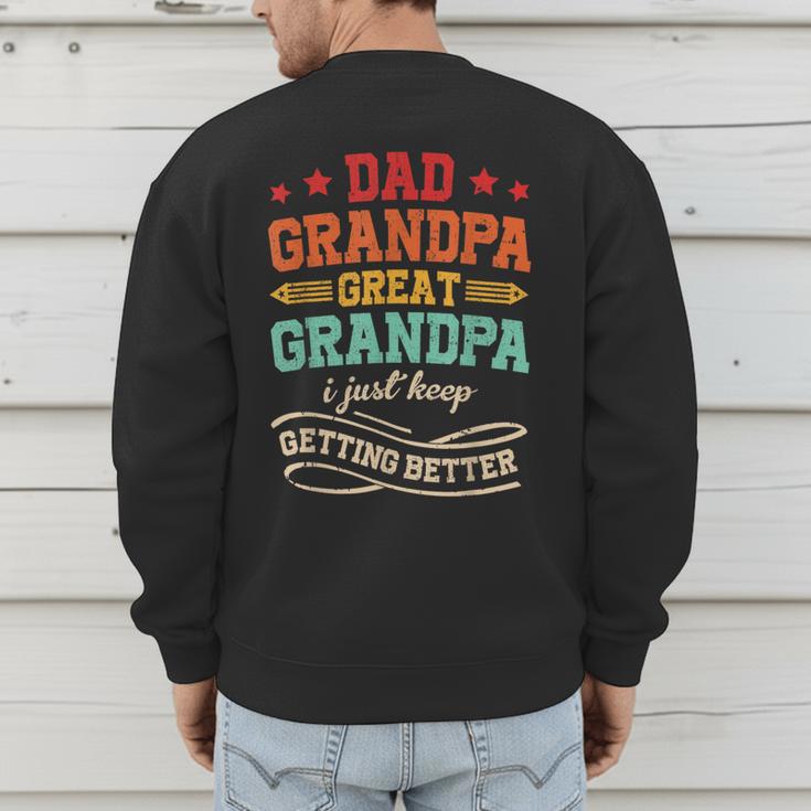 Vintage Great Grandpa For Fathers Day Dad Papa Grandpa Men's Sweatshirt Back Print