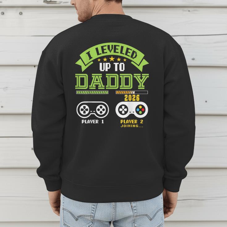 Vintage Leveling Up To Daddy 2026 Soon To Be Dad 2026 Men's Sweatshirt Back Print