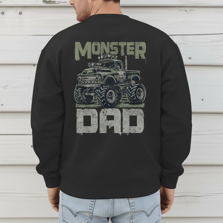 Vintage Monster Truck Lover DAD Family Matching Birthday Men's Sweatshirt Back Print Vintage Monster Truck Lover DAD Family Matching Birthday Men's Sweatshirt Back Print