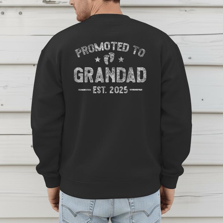 Vintage Promoted To Grandad Est 2025 Saying Retro Men's Sweatshirt Back Print