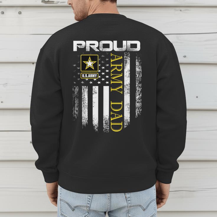 Vintage Proud Army Dad With American Flag Men's Sweatshirt Back Print
