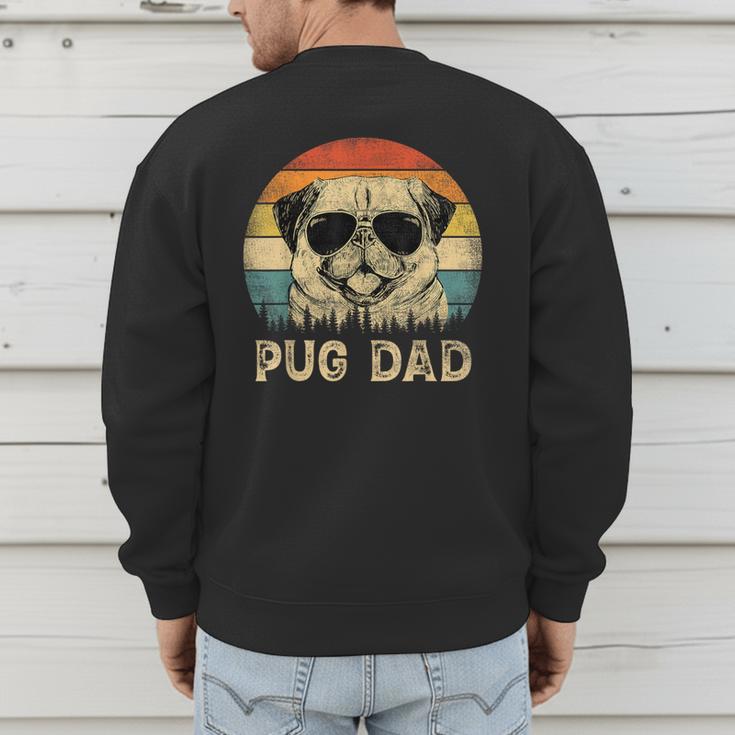 Vintage Pug Dad Dog Lovers Father's Day Tee Men's Sweatshirt Back Print