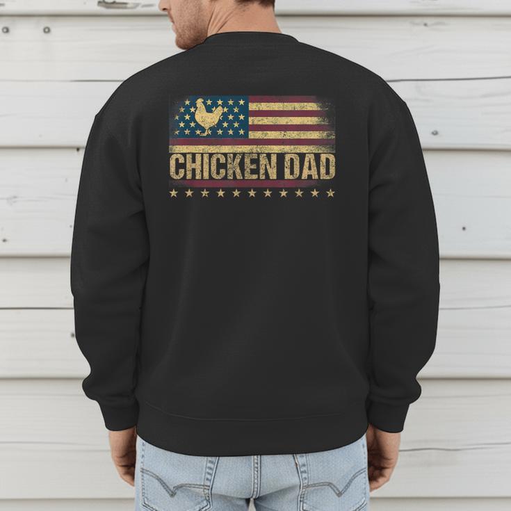 Vintage USA Flag Chicken Dad Stars Men's Sweatshirt Back Print Vintage USA Flag Chicken Dad Stars Men's Sweatshirt Back Print