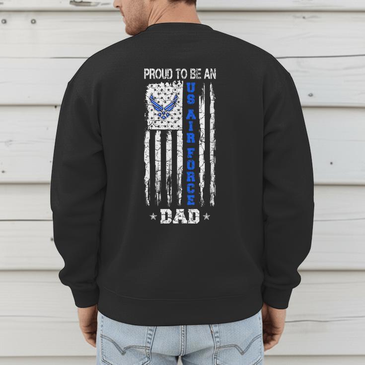 Vintage USA Flag Proud To Be An US Air Force Dad Men's Sweatshirt Back Print